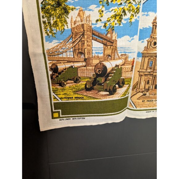 Vintage Mid Century Harrod's Linen/Cotton Souvenir Tea Towel - Scenes of‎ London - Picture 6 of 6